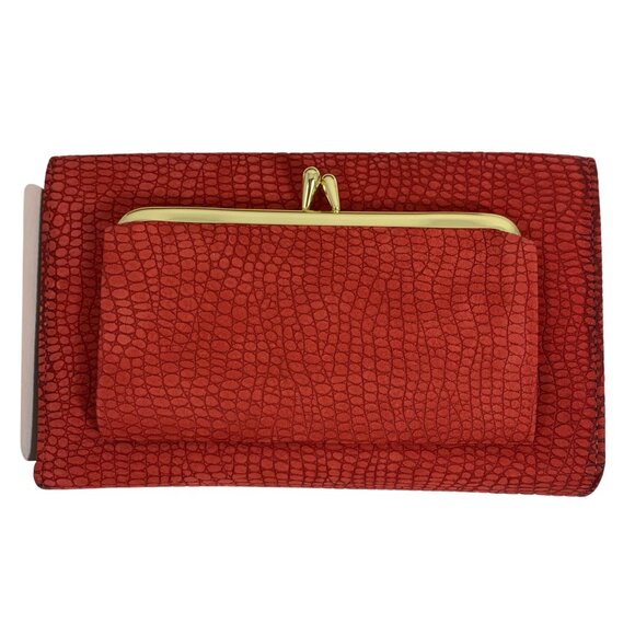 Princess Gardner Stasher Checkbook Secretary Wallet Red Cowhide w/ Gift Box - Picture 8 of 10